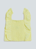 HOP Kids Yellow Smocked-Detail Top