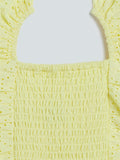 HOP Kids Yellow Smocked-Detail Top