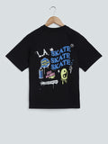 Y&F Kids Black Text-Printed T-Shirt