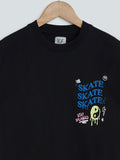 Y&F Kids Black Text-Printed T-Shirt