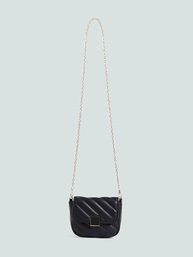 Nuon Textured Black Sling Bag