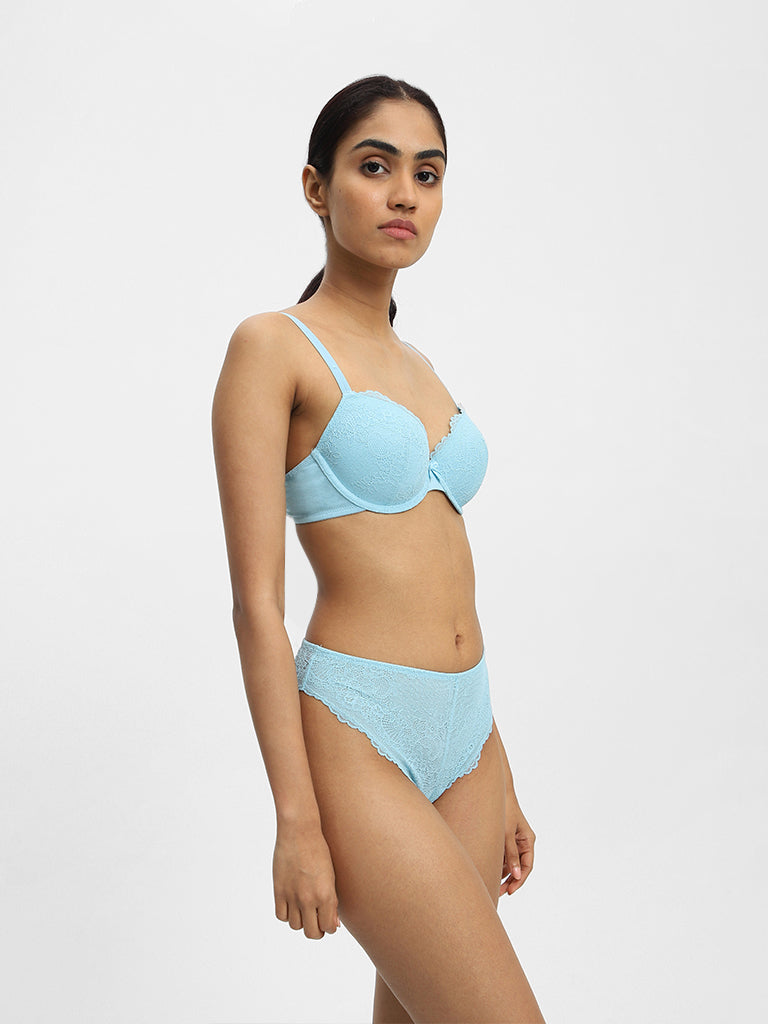 Wunderlove Blue Wired Bra