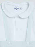 HOP Baby Aqua Striped Dungaree And T-Shirt Set