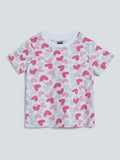 HOP Kids White Heart Print T-Shirt
