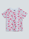 HOP Kids White Heart Print T-Shirt