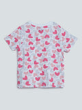 HOP Kids White Heart Print T-Shirt