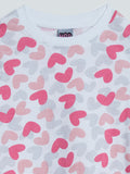 HOP Kids White Heart Print T-Shirt