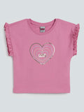 HOP Kids Pink Heart Pattern T-Shirt