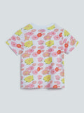 HOP Kids White Floral-Print T-Shirt