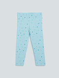 HOP Kids Mint Heart-Patterned Leggings