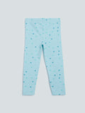 HOP Kids Mint Heart-Patterned Leggings