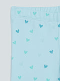 HOP Kids Mint Heart-Patterned Leggings