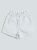 HOP Kids White Paper bag Shorts