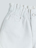 HOP Kids White Paper bag Shorts