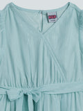 HOP Kids Mint Shimmer Dress With Belt
