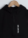 Y&F Kids Black Hooded T-Shirt