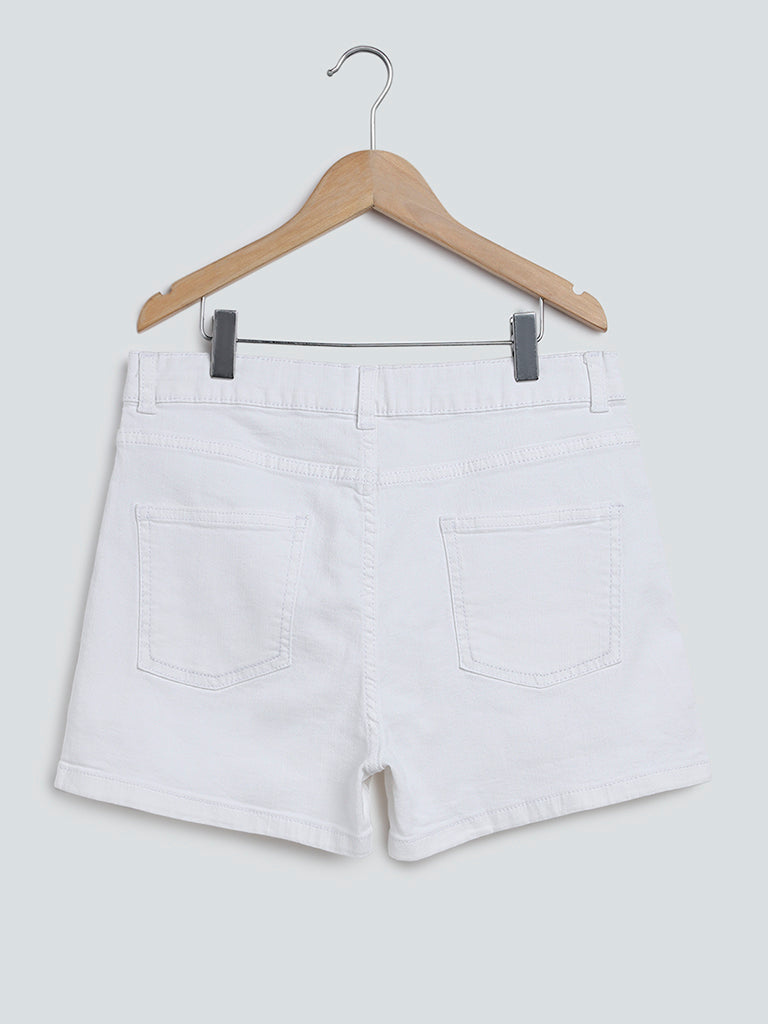 Y&F Kids White Denim Shorts