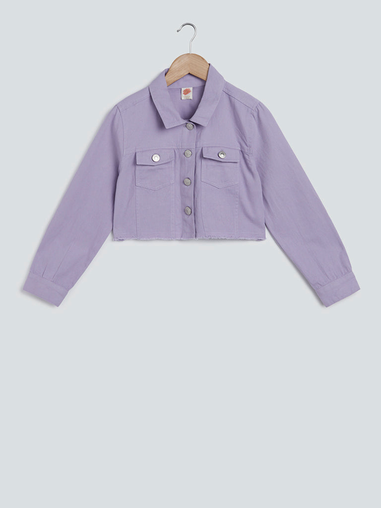 Y&F Kids Lilac Denim Cropped Jacket