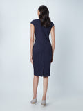 Wardrobe Navy Stripe Print Dress