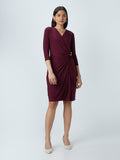 Wardrobe Burgundy Wrap-Over Style Dress