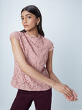 Wardrobe Dusty Pink Self-Patterned Kylie Top