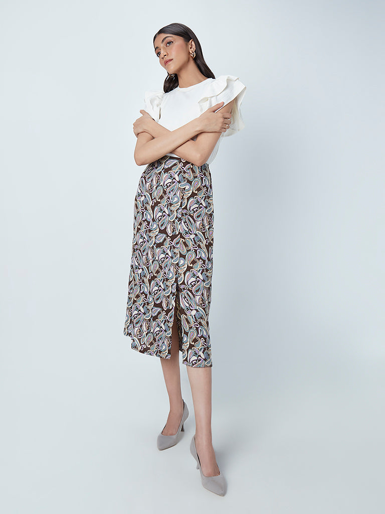 Wardrobe Multicolour Paisley Print Skirt