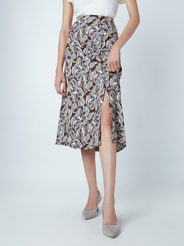 Wardrobe Multicolour Paisley Print Skirt