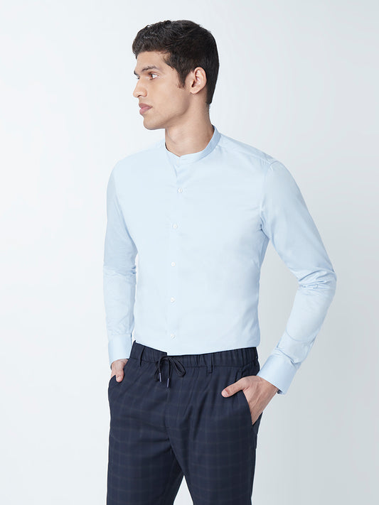 WES Formals Light Blue Ultra Slim-Fit Shirt