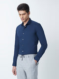 WES Formals Indigo Ultra Slim-Fit Shirt