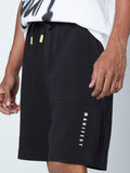 Studiofit Black Printed Relaxed-Fit Shorts