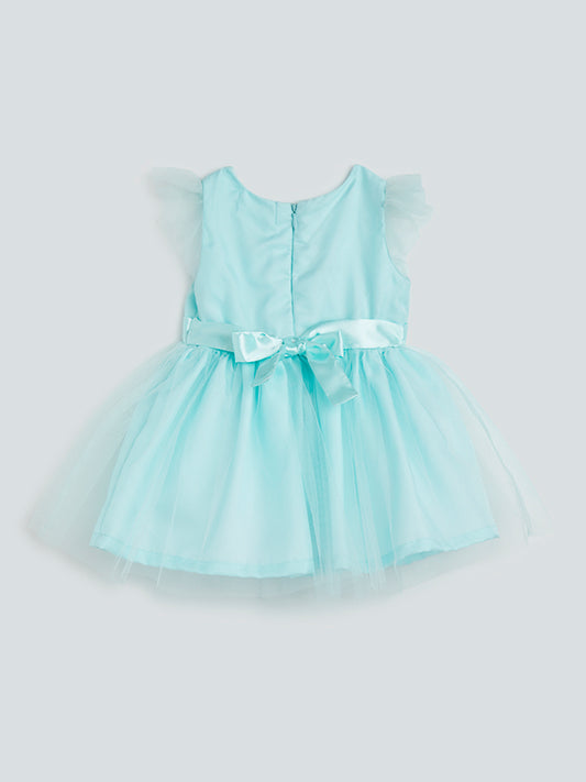 HOP Baby Mint Mesh Overlay Dress