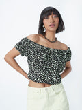Nuon Black Floral Print Top
