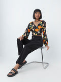 Nuon Black Floral-Print Crop Top