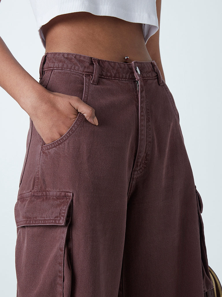 Buy Womens Brown Straight Cargo Pants for Women Online at Bewakoof