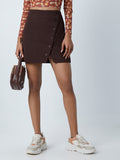 Nuon Dark Brown Neville Skirt