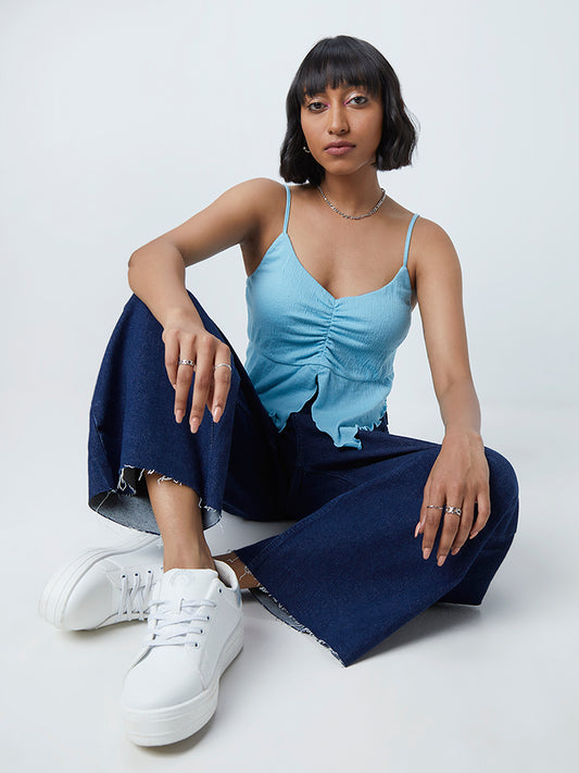 Nuon Light Blue Crop Top