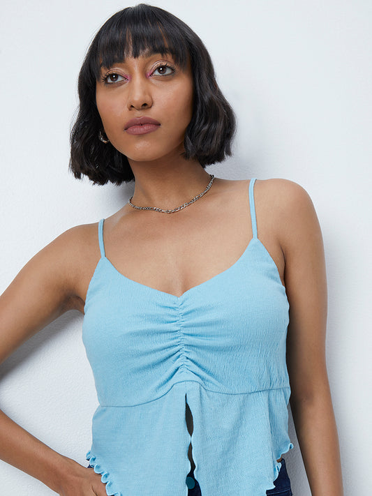 Nuon Light Blue Crop Top