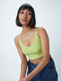 Nuon Lime Self-Striped Crop Top