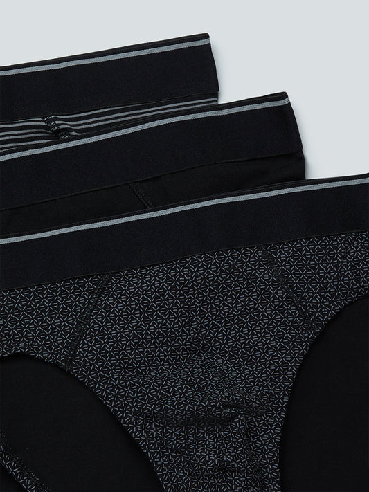 WES Lounge Black Briefs Pack Of Three
