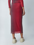 Nuon Maroon Ombre-Print Skirt