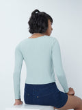 Nuon Sage Ribbed Crop Top