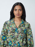 LOV Green Floral-Printed Top