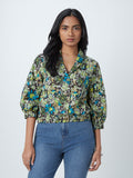 LOV Green Floral-Printed Top