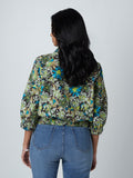 LOV Green Floral-Printed Top
