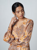 LOV Rust Abstract Printed Dress