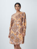 LOV Rust Abstract Printed Dress