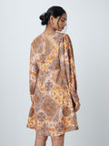 LOV Rust Abstract Printed Dress