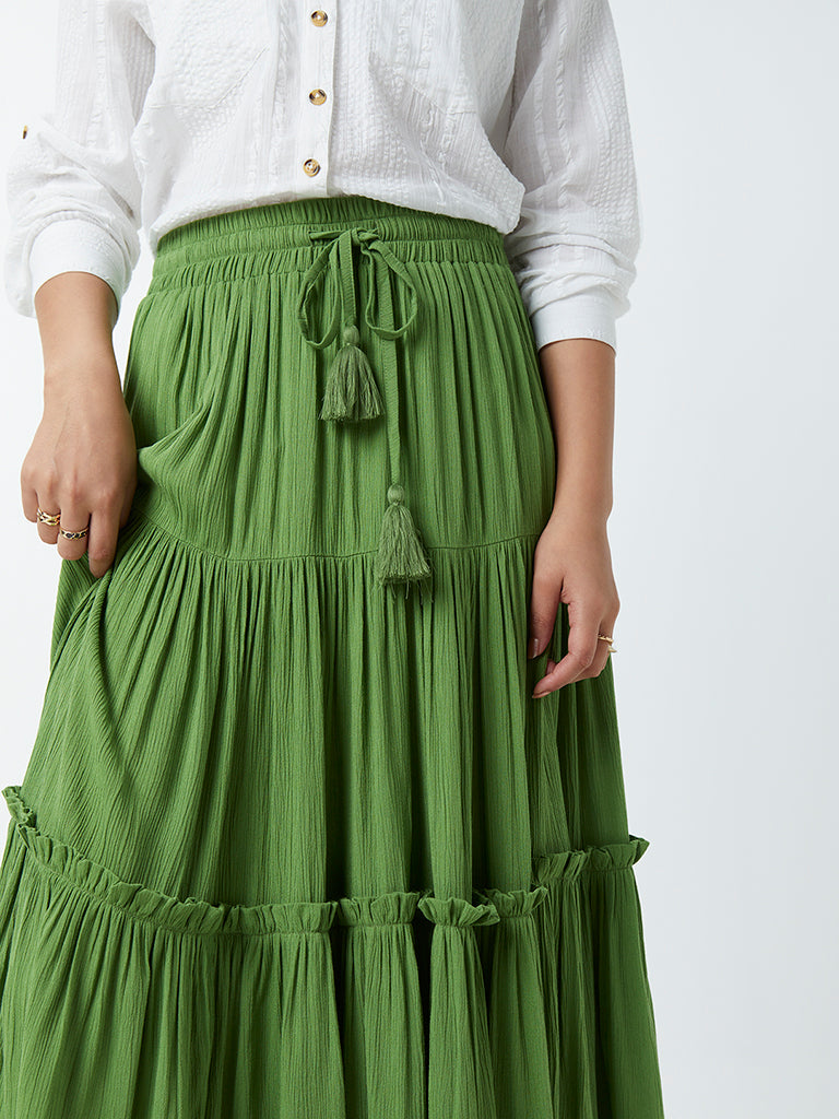LOV Green Tiered Skirt