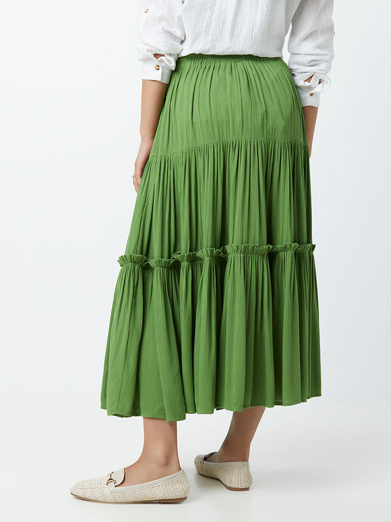 LOV Green Tiered Skirt
