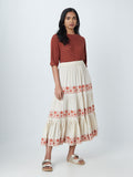 LOV Ecru Flower Patterned Skirt
